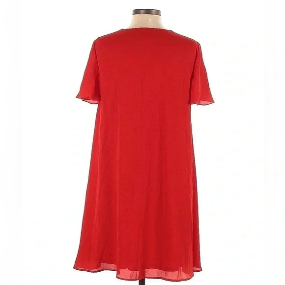 Show Me Your Mumu | Bright Red Lace Up Flutter Sleeves Dress Size Small S - Picture 3 of 3